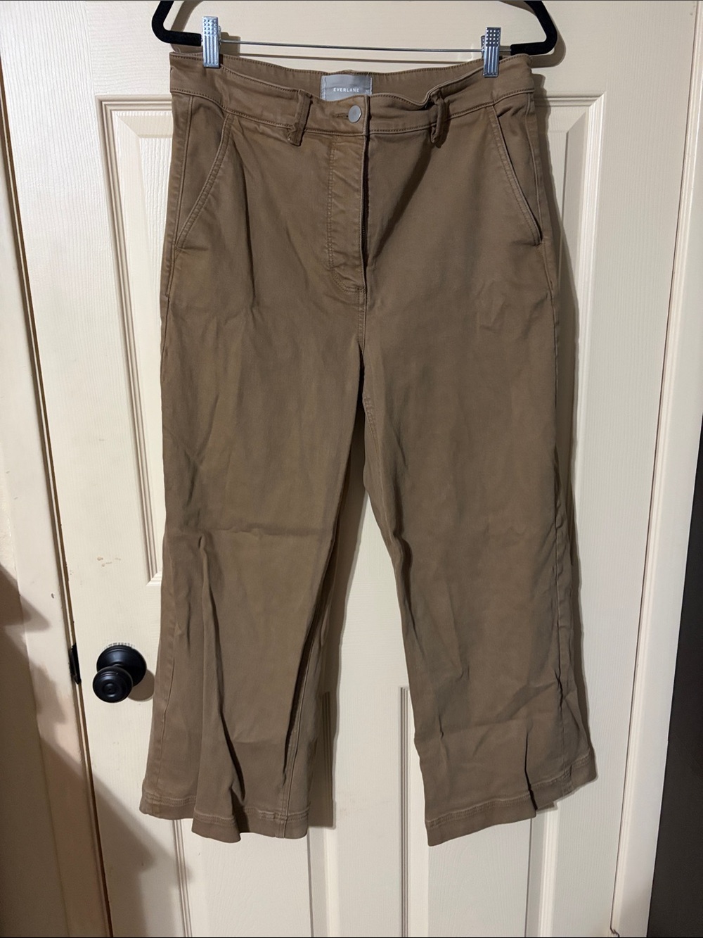 Everlane Wide Leg Crop Pants in Taupe